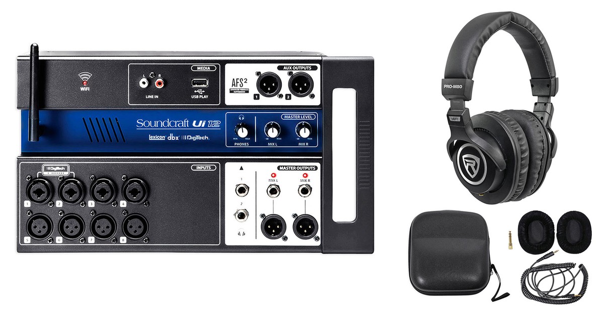 Soundcraft Ui12 12 Input Digital Mixer w/Wifi+App Control+