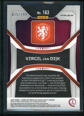 2022 VIRGIL VAN DIJK /199 PANINI PRIZM FIFA WORLD CUP QATAR 2022