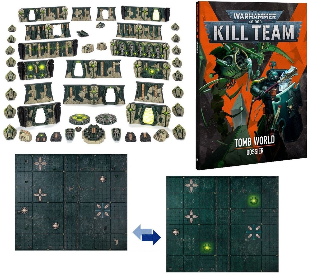 KILLZONE TOMB WORLD TERRAIN + Board, Dossier, Cards Warhammer Kill