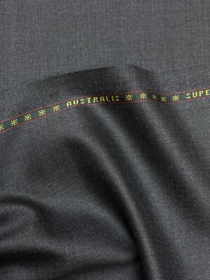 LORO PIANA Suiting Fabric GREY Super 150s Merino Wool AUSTRALIS