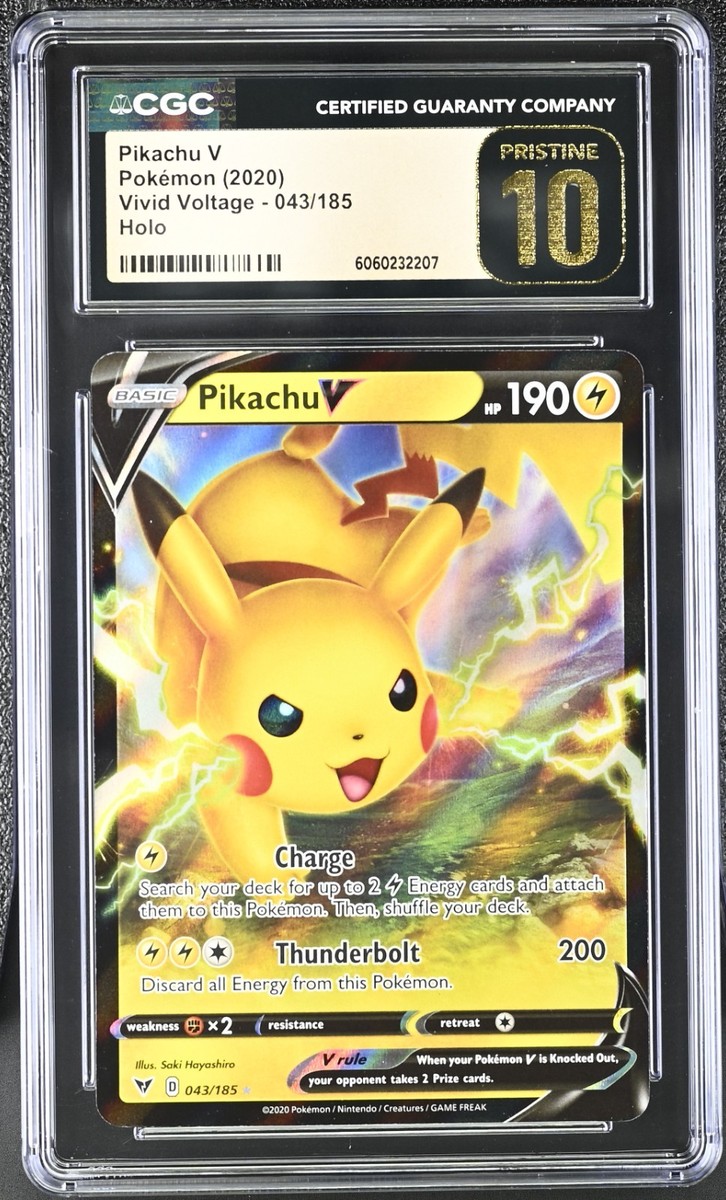 CGC 10 Pristine Pikachu V 043/185 SWSH Vivid Voltage Pokemon Card