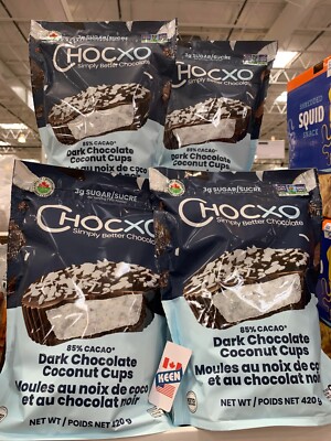 AiWaWa CA, (4 BAGS), Chocxo Dark Chocolate Coconut Cups 420 g/ BAG