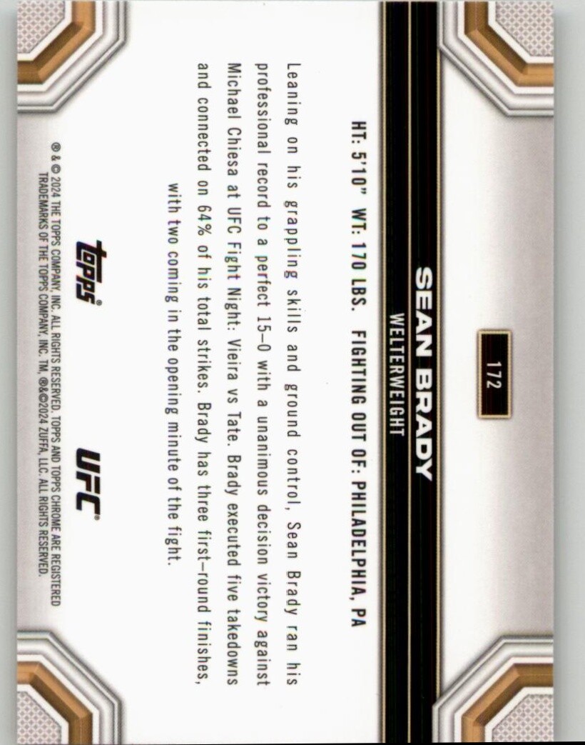 2024 Topps Chrome UFC Sean Brady #172 | eBay