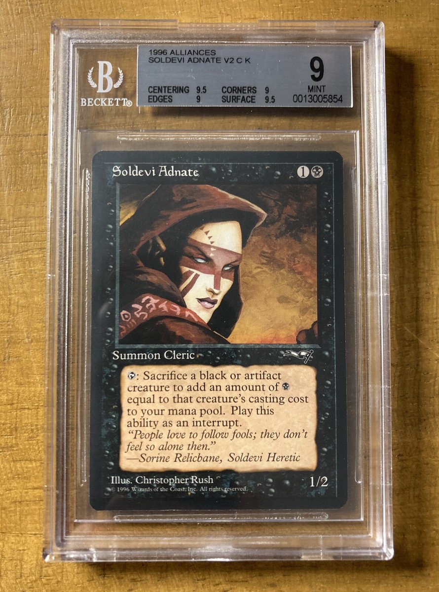 MTG✨SOLDEVI ADNATE V2 ✨Alliances BGS QUAD 9's++ MINT Common 1996