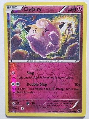 REVERSE HOLO Clefairy 81/122 NM - XY Breakpoint Pokemon Card