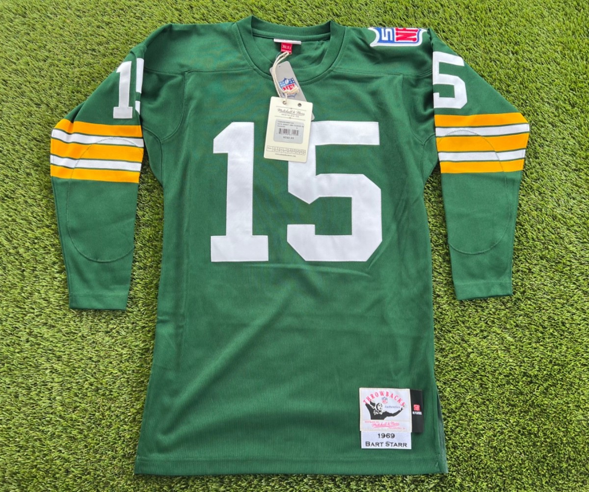 NWT Green Bay Packers Bart Starr #15 Authentic Retro 1969 NFL