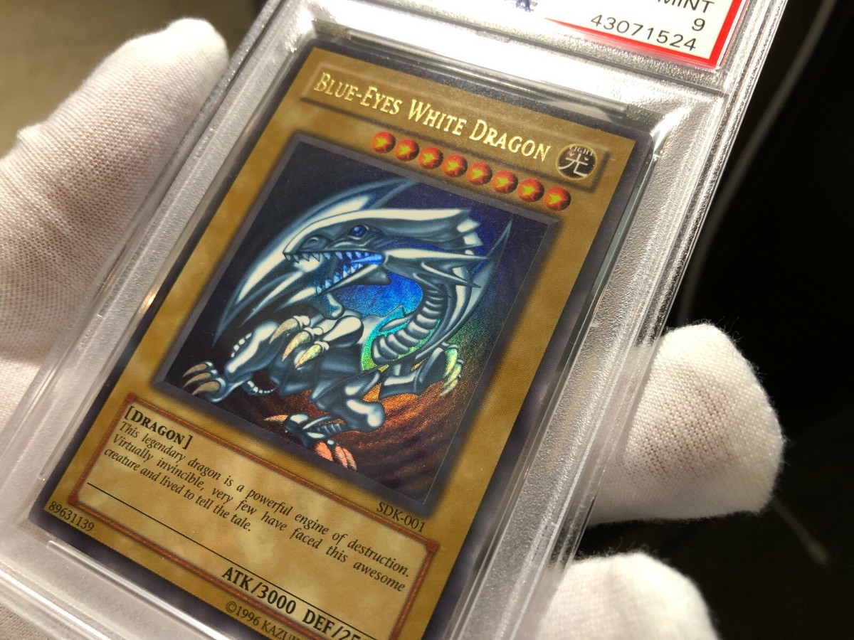 YUGIOH PSA 9 Mint BLUE-EYES WHITE DRAGON SDK-001 Rare | eBay