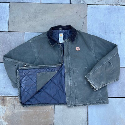 Vintage Carhartt Mens J22MOS 2XL Arctic Quilt Lined Moss Green