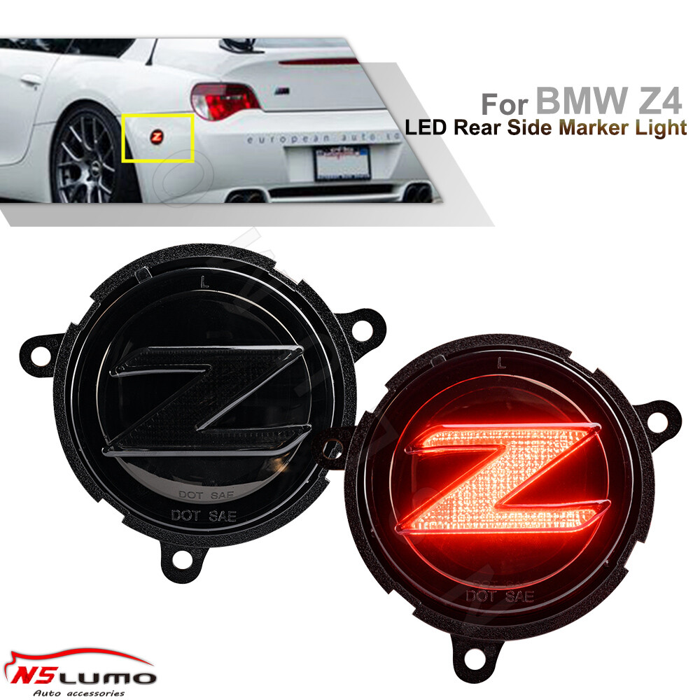 2PCS “Z”Emblem Smoked LED Rear Bumper Side Marker Lights For 2003