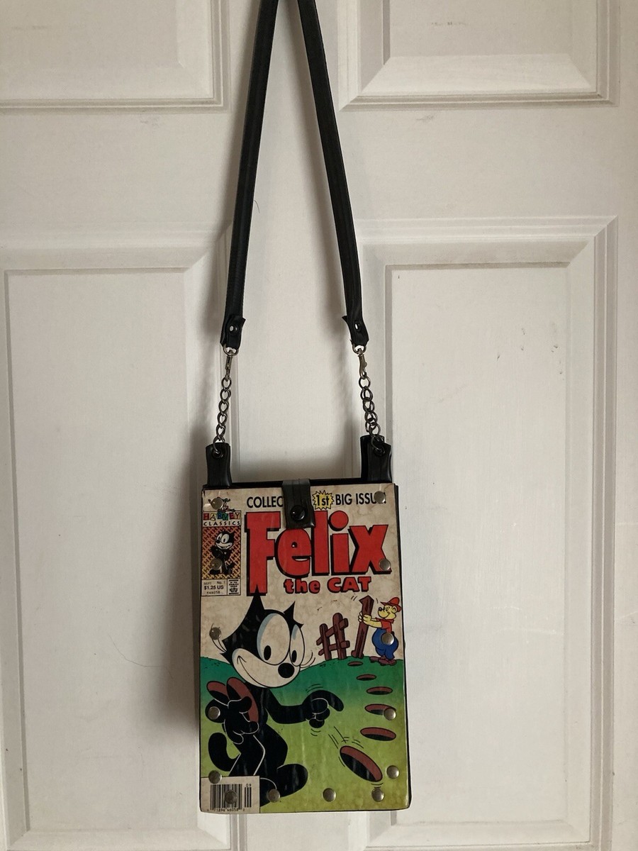 Felix The Cat Comic Book Purse with Snap Closure and Long Handle