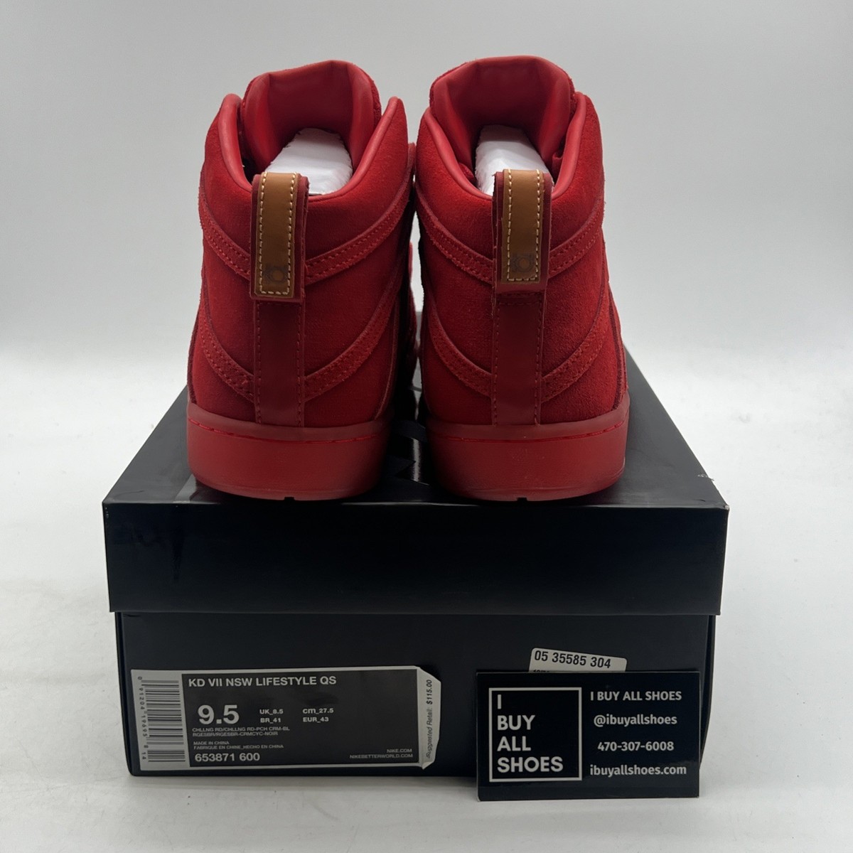 Size 9.5 - Nike KD 7 Nsw Lifestyle Qs Challenge Red for sale