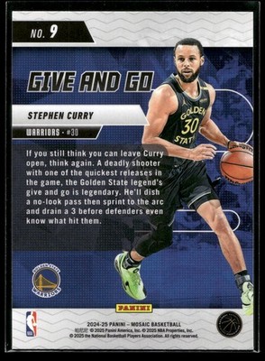 2024-25 Panini Mosaic Stephen Curry GIVE AND GO INSERT Golden