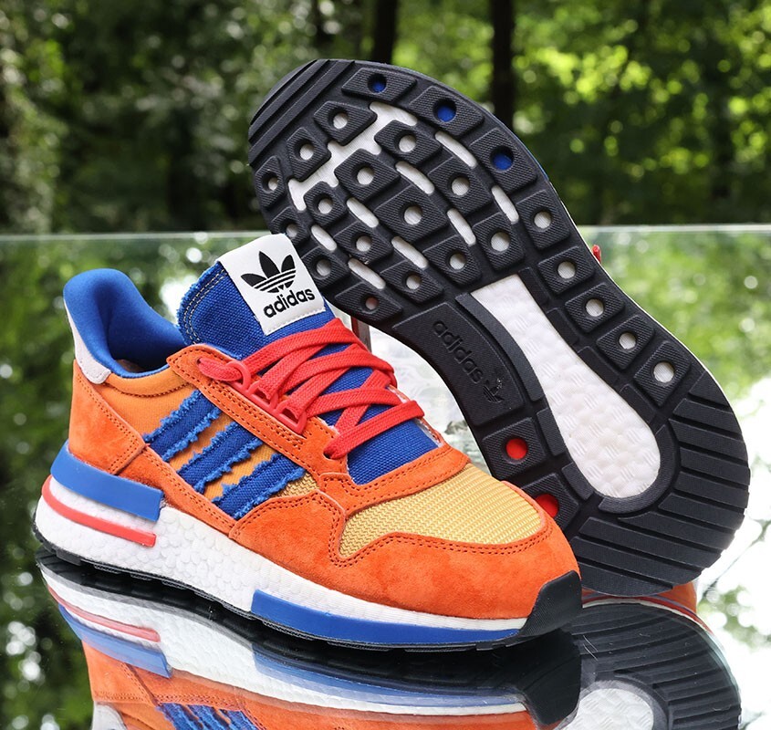 Adidas Dragon Ball Z x ZX 500 Son Goku Size 5 Orange Blue Custom