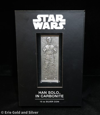 2022 Niue $20 Star Wars Han Solo in Carbonite 10 oz Silver Coin in