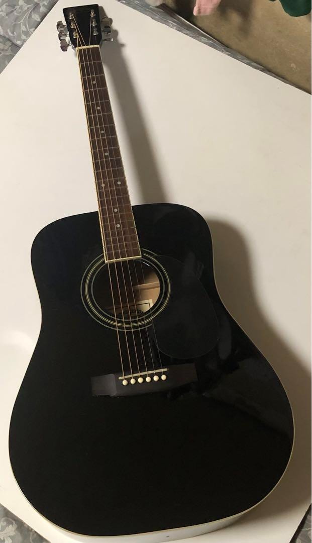 Sigma DM-1 BK Acoustic Guitar Black Dreadnought by Martin Style