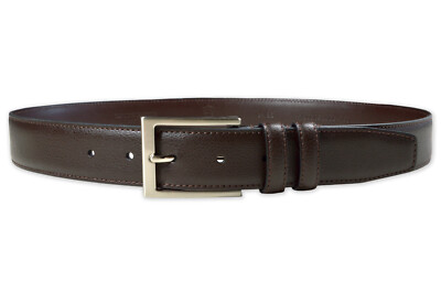 Brooks Brothers Brown Silver Made in USA Genuine Leather Belt Rect