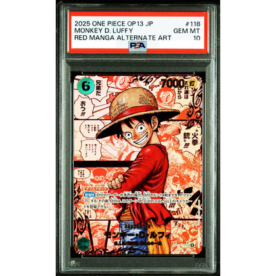 PSA 10 Luffy OP13-118 Parallel Comic Manga Alt Art One Piece Card