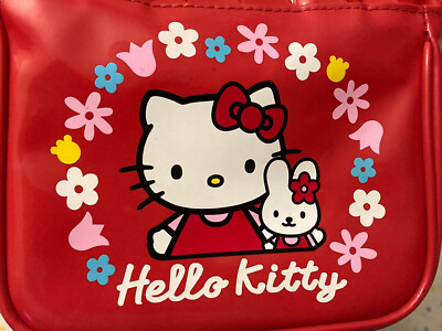 Vintage 2001 Sanrio Smiles Hello Kitty Red Floral Mini Tote Bag