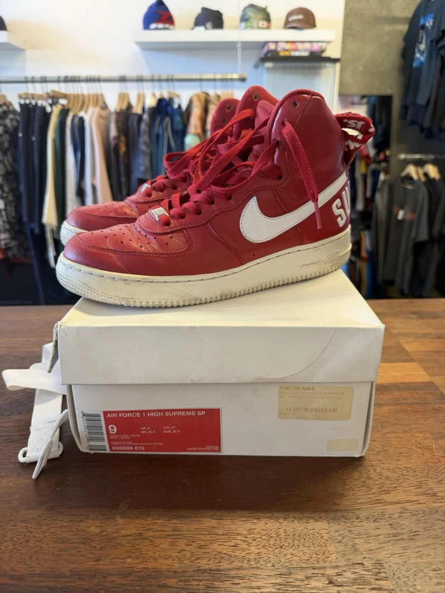 Nike Supreme x Air Force 1 SP High Red for Sale | Authenticity