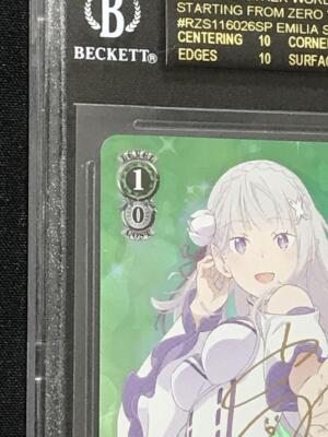 Black Label BGS10 Signed Emilia Weiss Schwarz Re:Zero RZ/S116