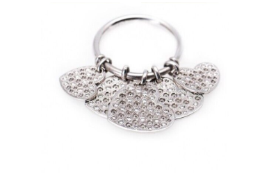 Authentic Christian Dior 18K White Gold Diamond Heart Dangle Ring