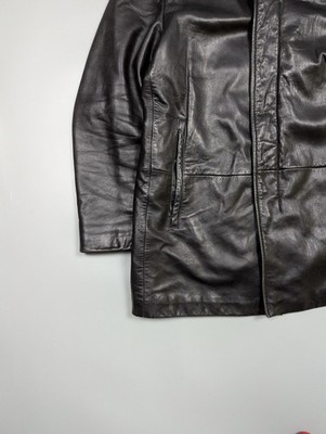 Hugo Boss Vintage Men's Black Long Lamb Leather Jacket/Coat Size L