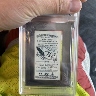 2019 Topps Allen & Ginter X Ronald Acuna Jr. Rookie Auto /5 PSA 9