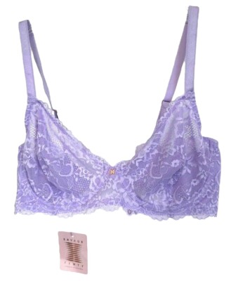 Savage X Fenty by Rihanna Women's Floral Lace Unlined Bra, Sheer
