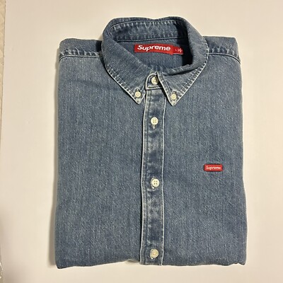 Supreme Small Box Logo Denim Shirt Size Men's Large 2023 | eBay
