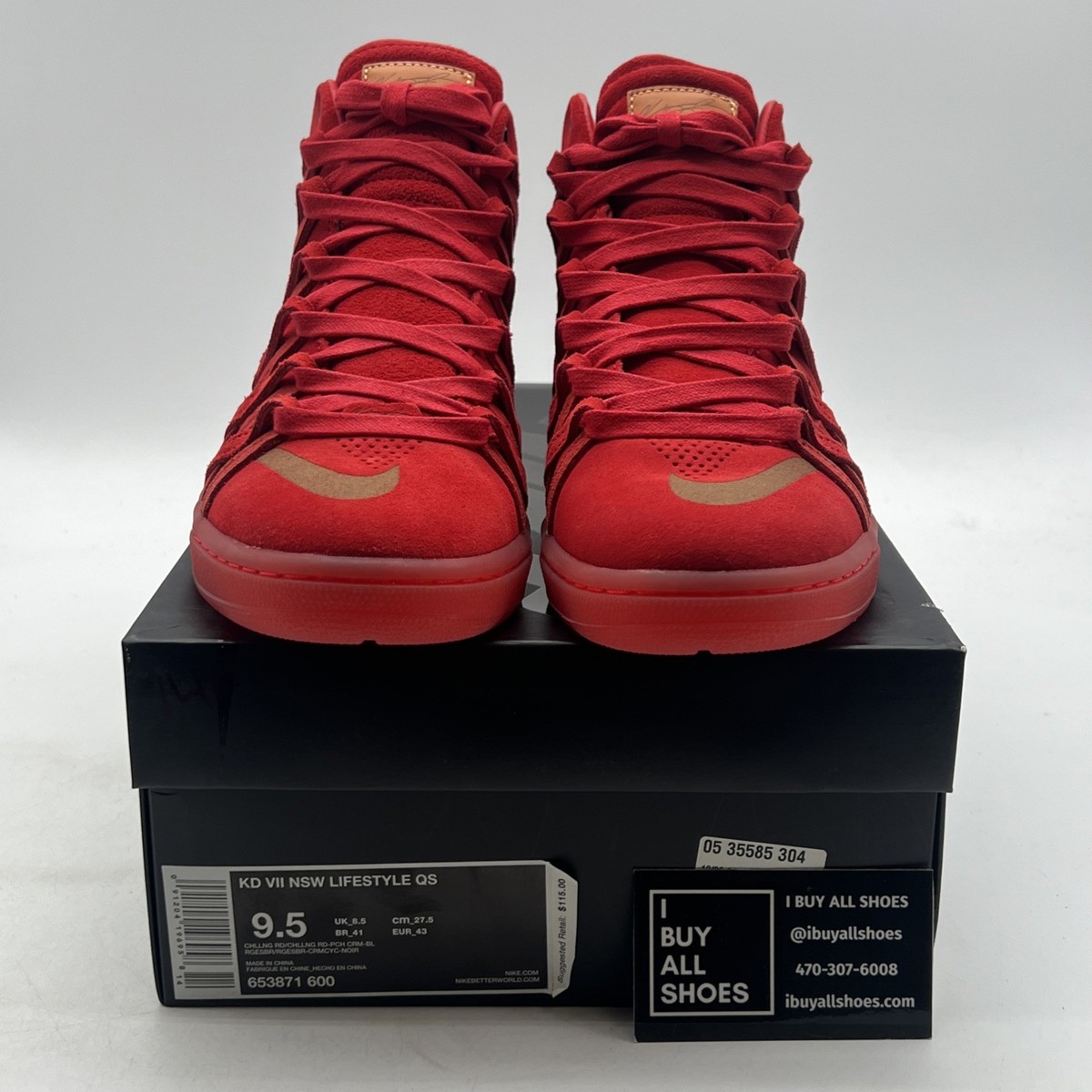 Size 9.5 - Nike KD 7 Nsw Lifestyle Qs Challenge Red for sale