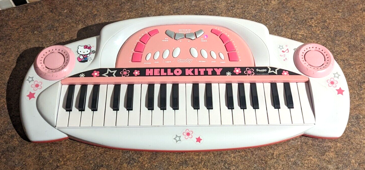 SMOBY Sanrio Hello Kitty Pink Musical 37 key Keyboard Piano TESTED