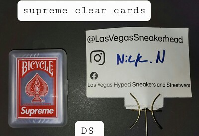 Supreme Bicycle Playing Cards Clear FW20 Red Box Logo BOGO Limited