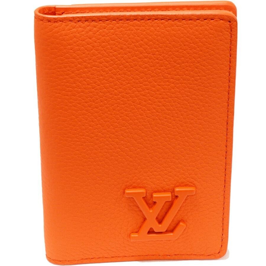 Louis Vuitton LV Leather Pocket Organizer Orange M81028 aerogram