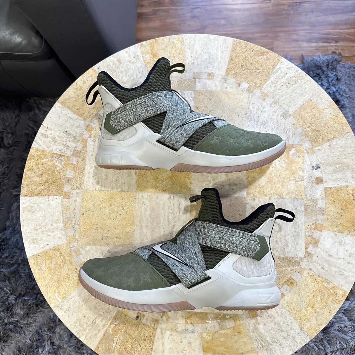 Size 12 - Nike LeBron Soldier 12 Land and Sea Olive Premium QS Gum