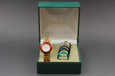 EXC+5 Case] Vintage Gucci 11/12.2 Change Bezel 6 Color QZ Woman's