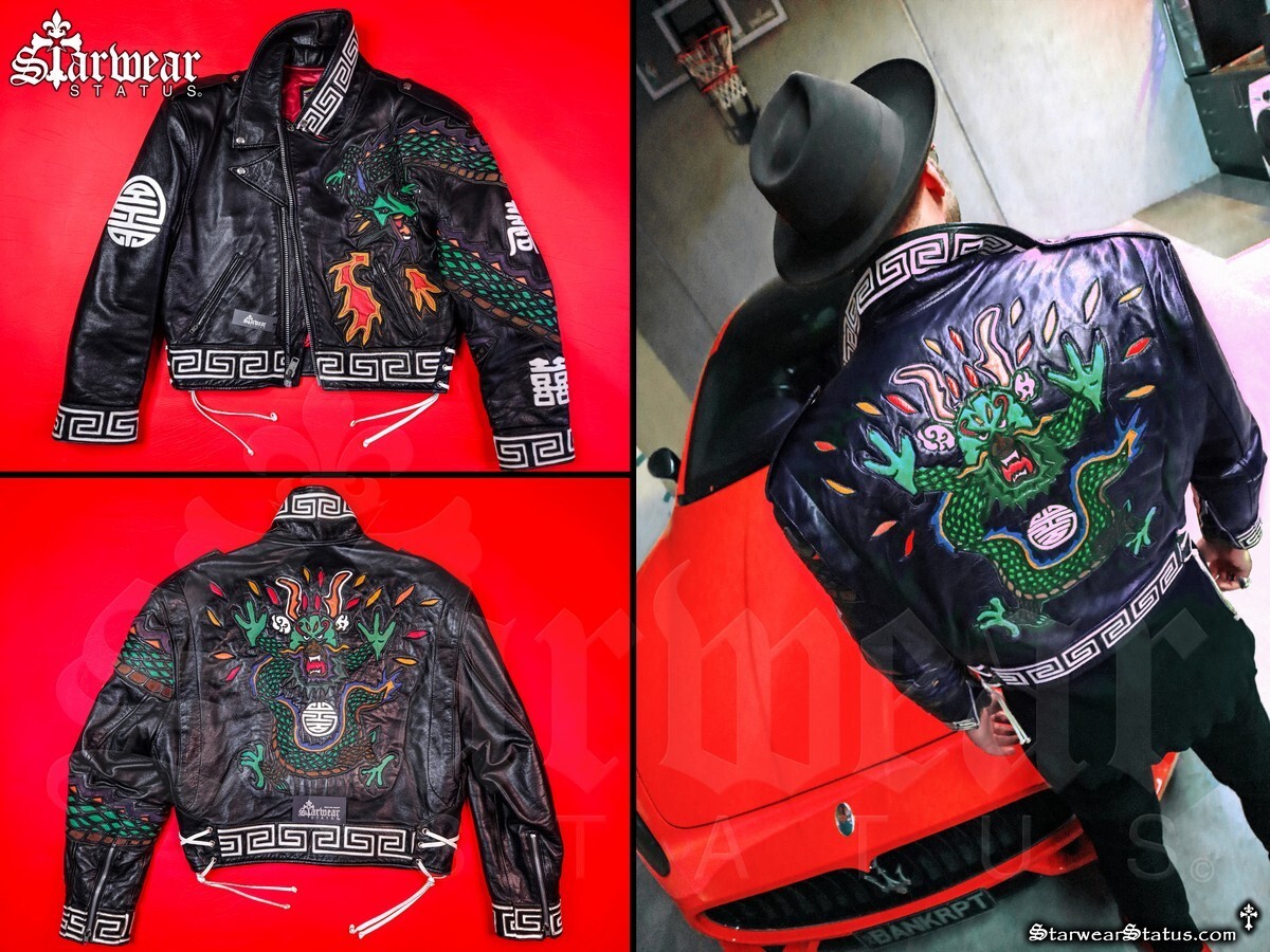 🔥GRAIL Vintage 80s JEFF HAMILTON Mens Japan Sukajan Motorcycle