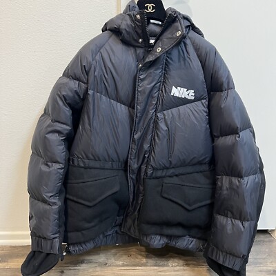 NIKE X SACAI NRG NikeLab Parka Jacket Black Men's Down Pockets