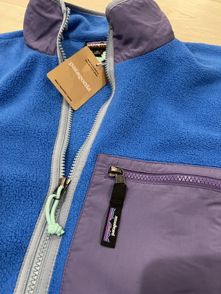 New Patagonia Men's Synchilla Full zip Fleece Jacket - Blue Purple