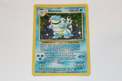 Pokemon: Blastoise 2/102 Original Base Set Holo 1999 Vintage Rare