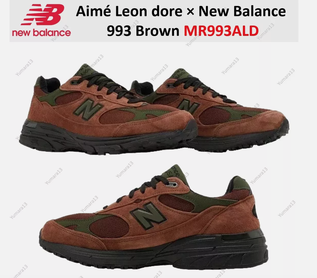 NIB NEW Men's New Balance 993 X MR993ALD Aimé Leon dore Made In