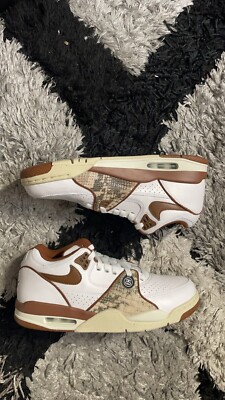 Stussy x Nike Air Flight 89 Low SP Pecan Brown Snakeskin Size 8.5