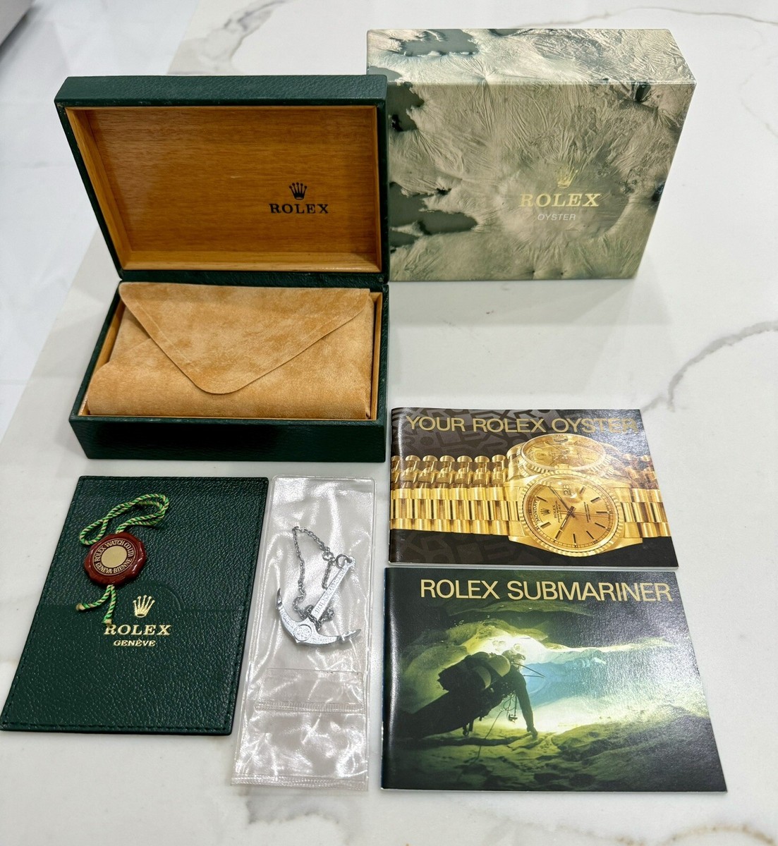 GENUINE Vintage Rolex Submariner 16610 Watch Box Booklet Anchor