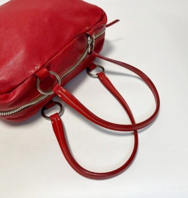 MIU MIU Archive Leather Handbag Shoulder Boston Red 00s y2k Boston
