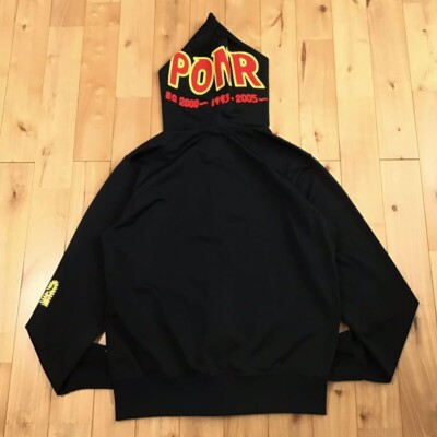 2009 BAPE Teriyaki Jersey Shark Full Zip Hoodie NIGO Black A