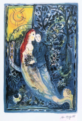 Marc CHAGALL The Wedding Couple F/Signed Offset Litho 27-1/2 x 19