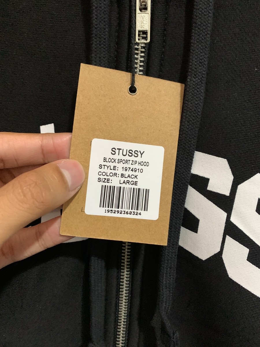 Stussy Block Sport Zip Hoodie - Large Original | eBay