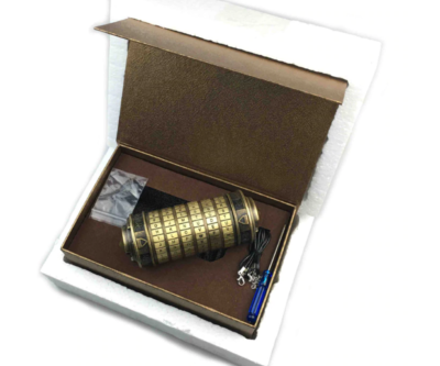 Vintage Bronze Cryptext Portable Code Vault Secret Message Da
