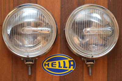 Vintage 70's HELLA 140 DRIVING SPOT LIGHTS Porsche Mercedes BMW