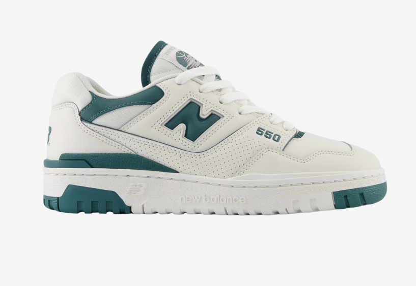 Women's New Balance 550 White Spruce Green ALL SIZES BBW550BI