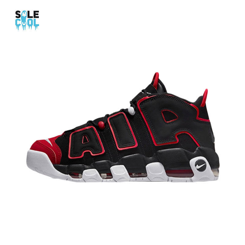 Nike Air More Uptempo Black Red Retro High Basketball Sneakers